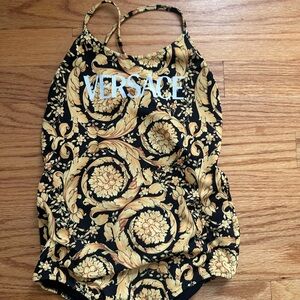 Versace Girl’s Black and Gold Swimsuit